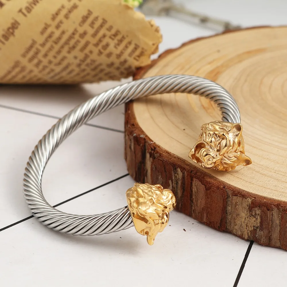 DoreenBeads модный браслет из нержавеющей стали Открытый на запястье браслеты золото
