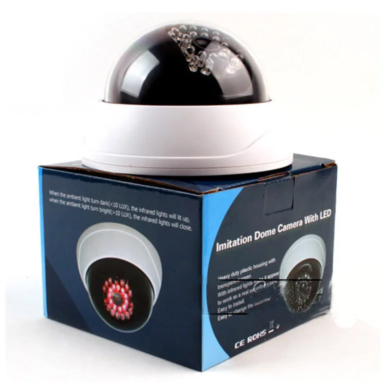 Домашняя поддельная светодиодная купольная камера видеонаблюдения мигающая