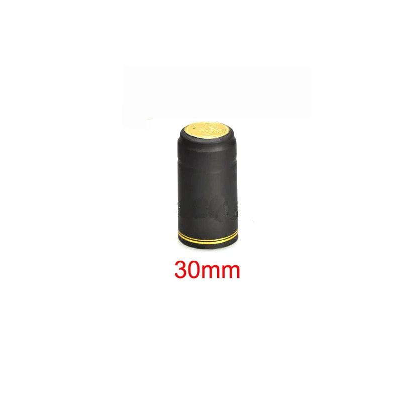 Black 30mm 100 шт ПВХ термоусадочная крышка импортный ряд материала для домашнего пивоварения красное вино бутылка уплотнение бар DIY аксессуары - Цвет: Black 30mm