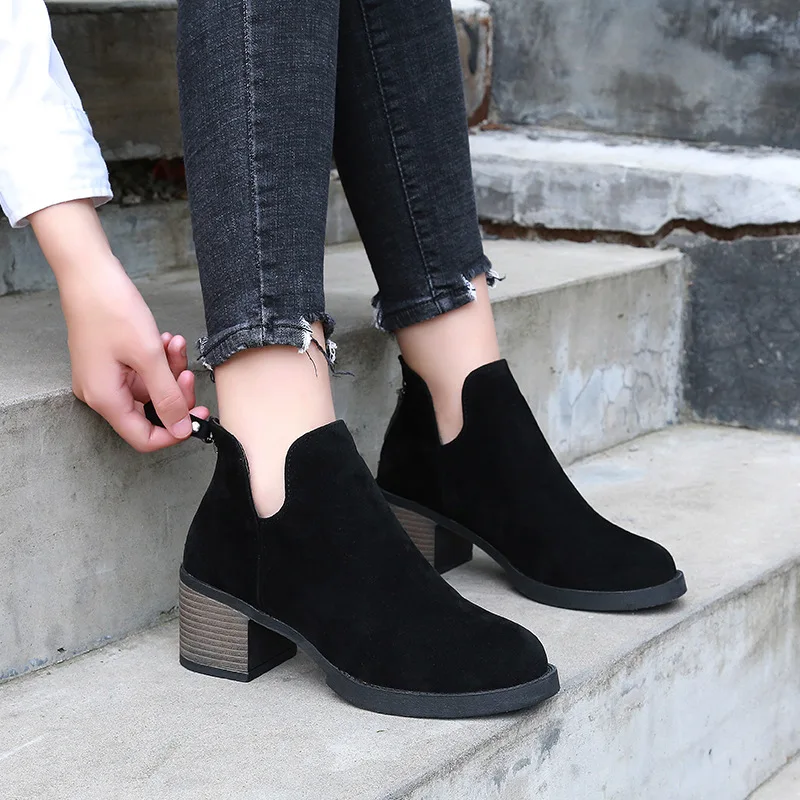 2018 женская обувь ботильоны для женщин зимние ботинки зимняя модные удобные