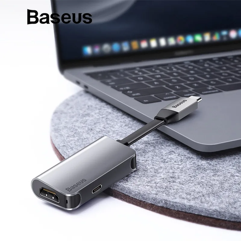 Baseus 2 в 1 usb type C 3 0 hub для типа до 4 HDMI + PD 60 W flash charger OTG конвертер совместимых устройств