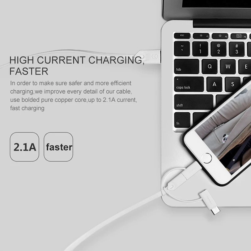 Mcdodo 3 в 1 Lightning-USB кабель для iPhone x xs 8 Micro USB кабель для быстрой зарядки usb type c для samsung Xiaomi зарядный кабель