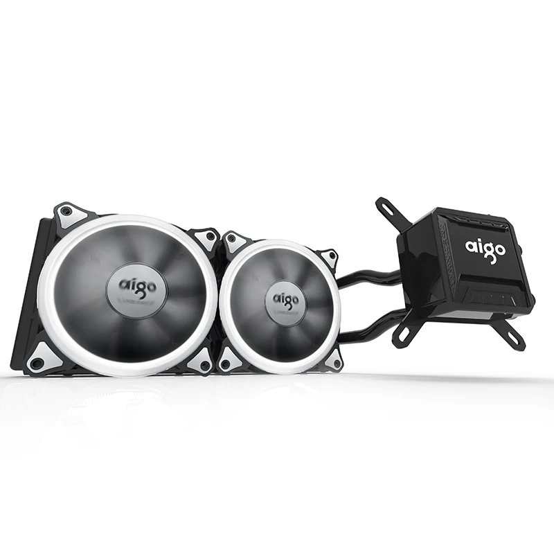 T240 Water Cooler Aigo кулер для воды, вентилятор для процессора, бесшумные керамические подшипники, чехол для компьютера, радиатор, водяная жидкость, кулер для охлаждения процессора, 12 В - Цвет лезвия: T240 Water Cooler
