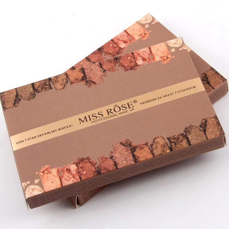Miss rose макияж Профессиональные Тени для век pallette 24 цвета Золотые Металлические