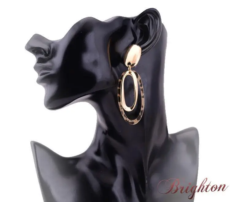 Occident Trendy Women Charm Leopard Print Statement Earrings Gold\Silver Plated Punk Rock Dangle Jewelry|jewelry channel|jewelry gold earringjewelry