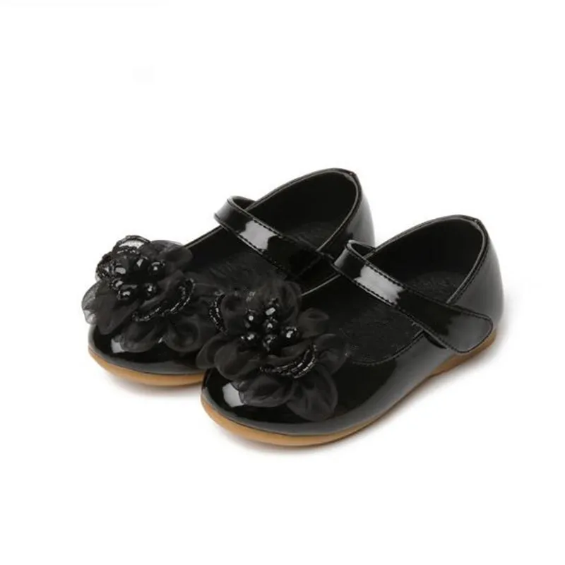 New Baby Dance Shoes Toddler Flats Black Pink White Leather Shoes Girls Princess Party Casual Children Kids Shoes 041