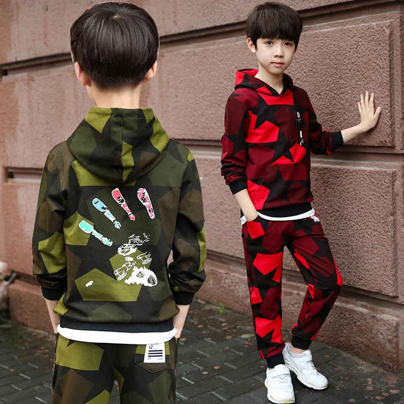 Kids Clothing Autumn Boys Sets Camouflage Clothes Boy Teenager Tracksuit Children Sports Suits | Детская одежда и обувь