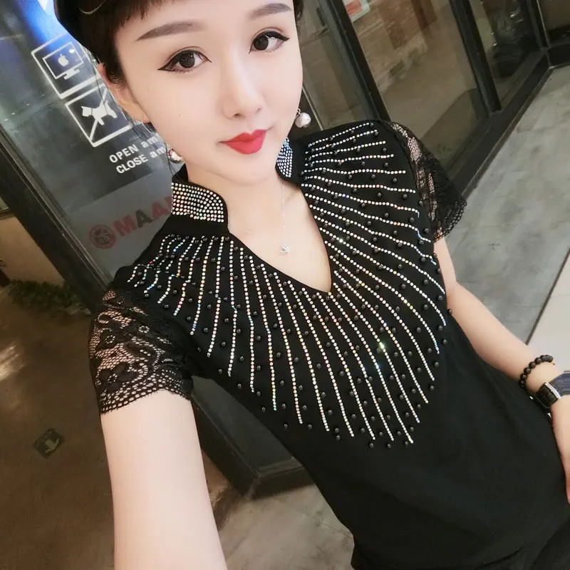 Модные летние трикотажные рубашки с коротким рукавом женские сексуальные