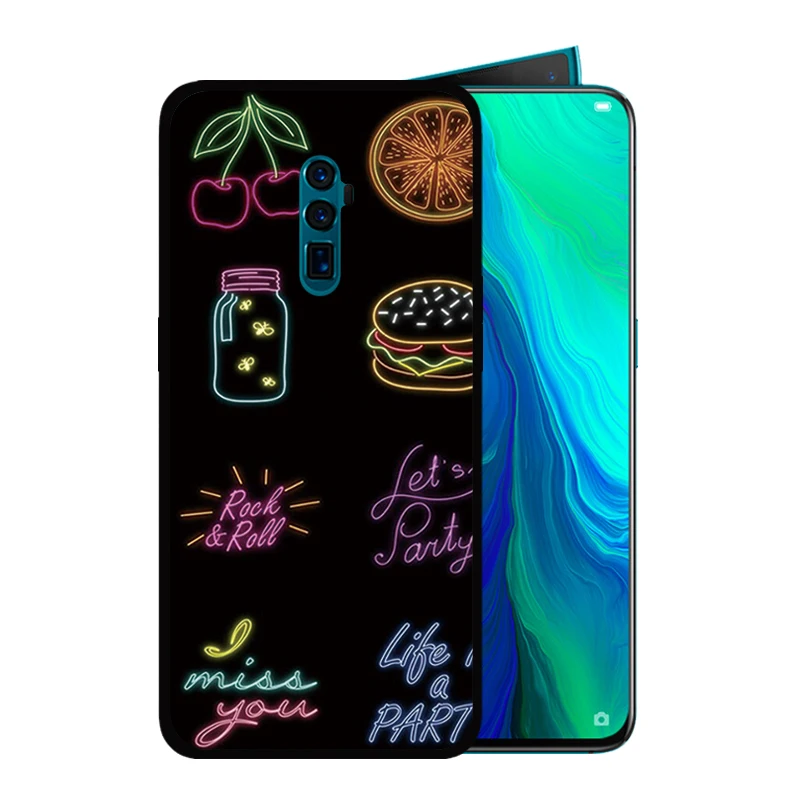 Мягкий силиконовый чехол черного цвета для OPPO Reno 10x zoom Reno2 2 Z R17 R15 R11 Plus 9S R15X K3 K1 с