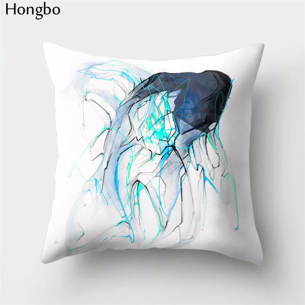 Hongbo 1 шт., чехол для подушки с рисунком оленя, акулы, медведя, осьминога, черепа, декоративный чехол для подушки, чехол для подушки для дома, дивана, автомобиля, офиса