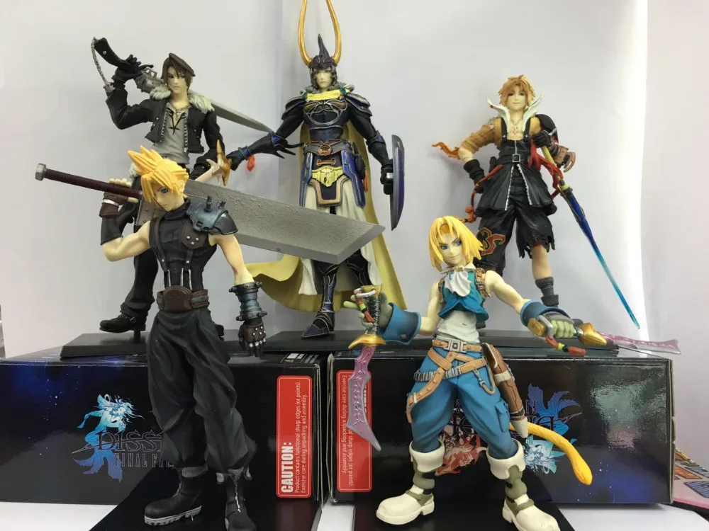 HKXZM 12-18CM Final Fantasies 5Pcs/set Cloud Strife Warrior of Light Tidus Leonhart PVC Figure Toy Model Collectibles | Игрушки и хобби