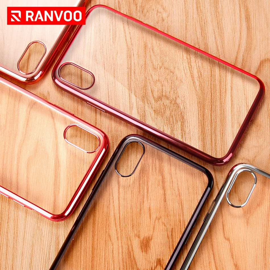 RANVOO чехол для iPhone X 7 8 plus плюс мягкая TPU прозрачный покрытие Сияющий Full Cover плюс| |
