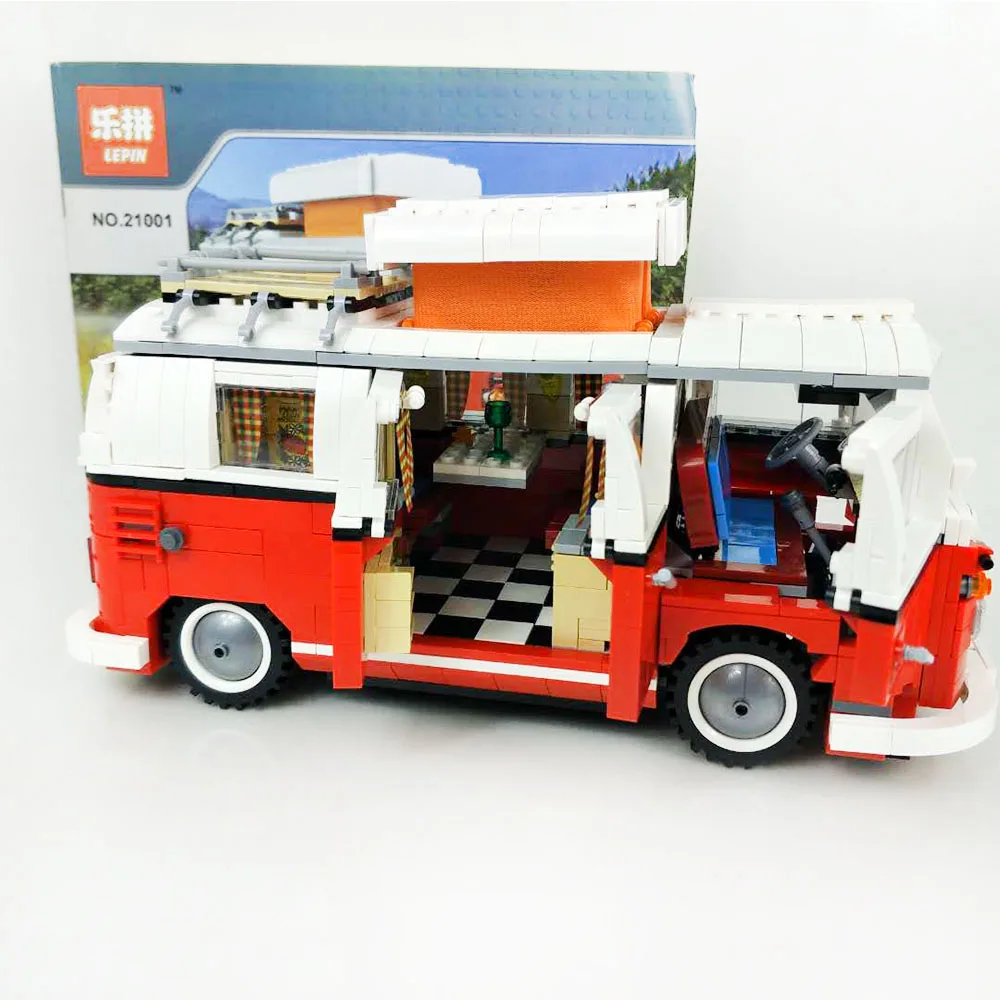 Lepin Creator 21001 Volkswagen T1 Camper Van модель строительные комплекты кирпичей DIY блоки