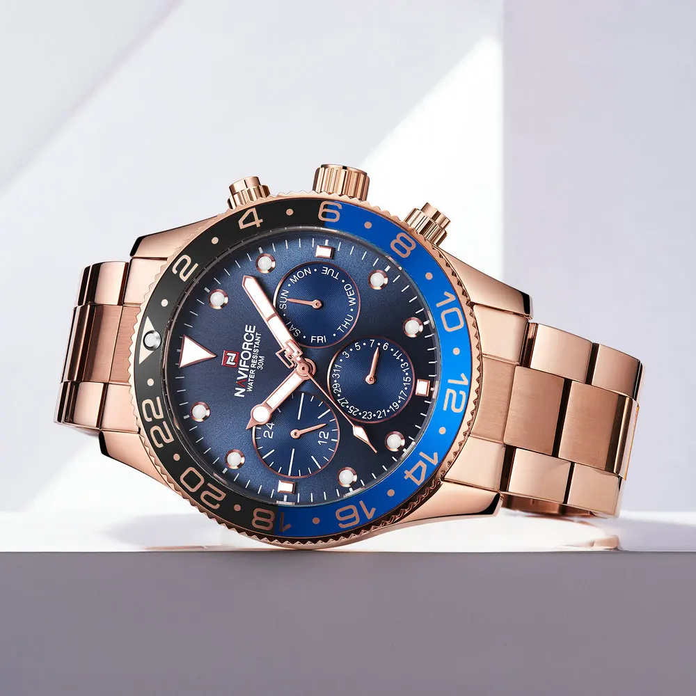 NAVIFORCE военные часы мужские люксовый бренд кварцевые нержавеющая сталь