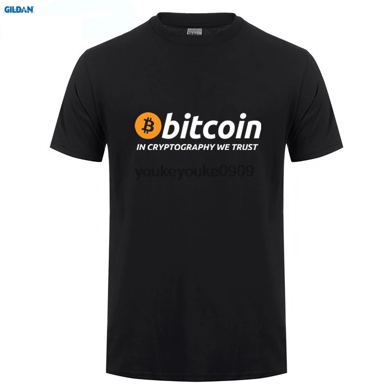 Футболки Gildan Биткойн в криптографии мы доверяем для мужчин круглый воротник