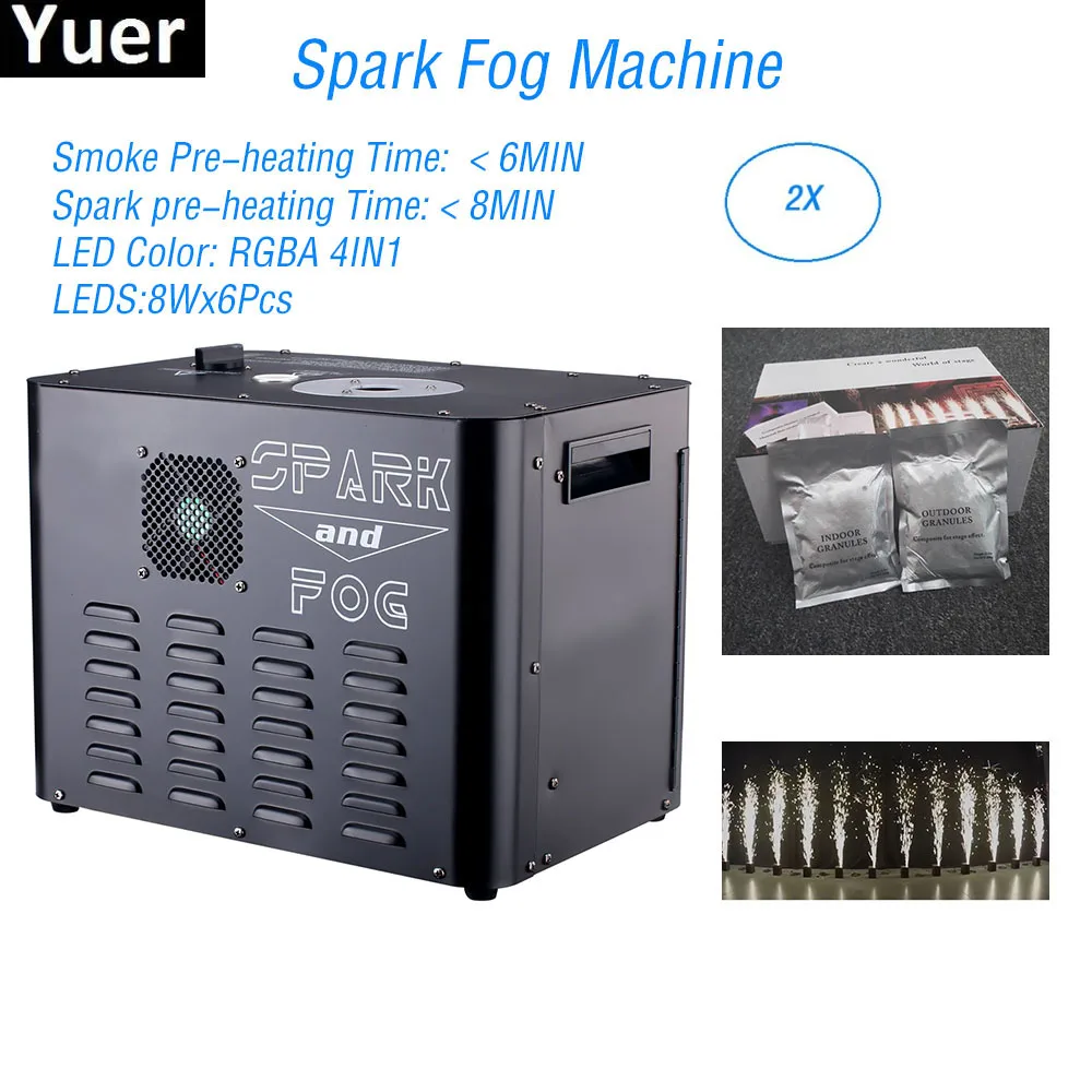 Flightcase Pack 2300W Spark Fog Machine 8X6W RGBA 4IN1 LED Stage Cold Fountain DJ Disco Light Party | Лампы и освещение