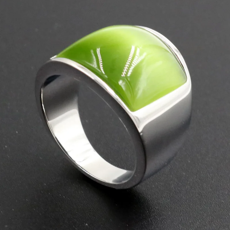 Европейское и американское кольцо из титановой стали модное белое с широким