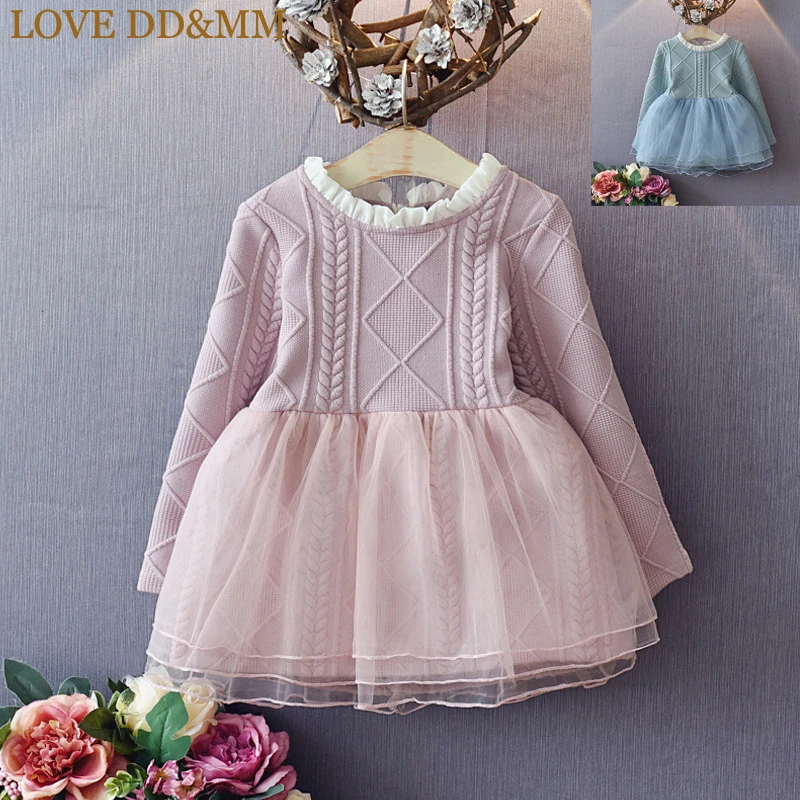 Платья для девочек LOVE DD &amp MM новинка 2022 детская одежда однотонное милое пушистое