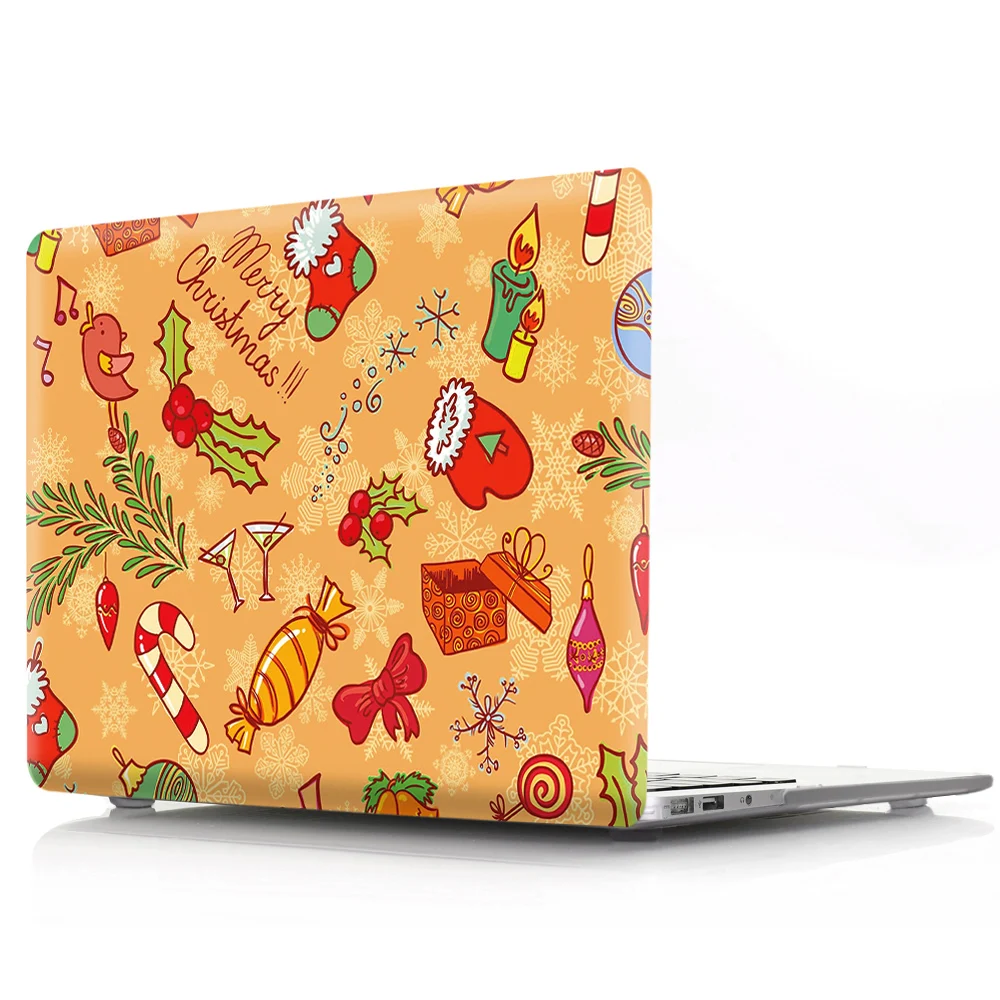 Чехол для ноутбука с рождественской цветной печатью для Macbook Air 11 13 Pro retina 12 13 15 дюймов цвета Сенсорная панель Pro 13 15 Air 13