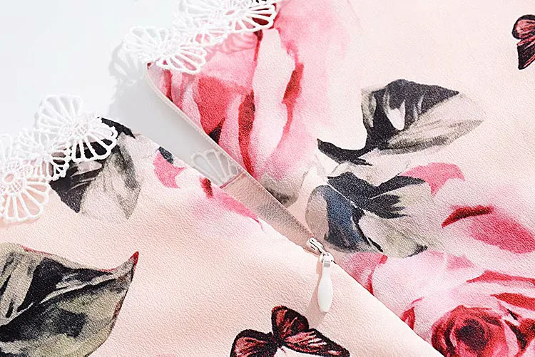 Длинное платье Высокое качество Лето г. новые женские вечерние Boho пляжные пикантные Винтаж Элегантный шик шифон печати кружево