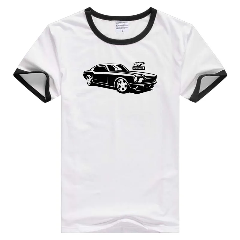 Фото Повседневная мужская футболка для Ford Mustang Классическая модель с коротким рукавом Повседневная мужская футболка для Ford Mustang Классическая модель с коротким рукавом