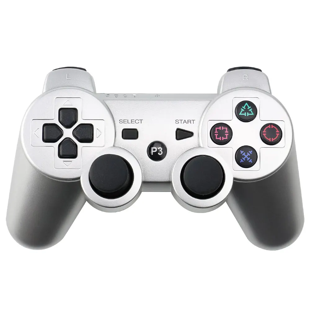 Беспроводной Bluetooth контроллер для sony PS3 геймпад для Play Station 3 джойстик для sony Playstation 3 PC для Dualshock контроллер - Цвет: Серебристый