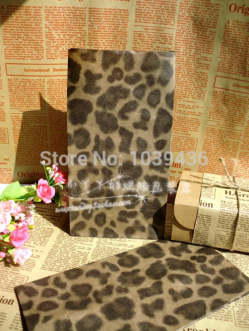 

NEW Leopard Print Kraft Paper Bag,23x12x7.5cm,Boutique Jewelry Gift Food Shopping Bags Fashionable Paper Gift Bag 100pcs/lot