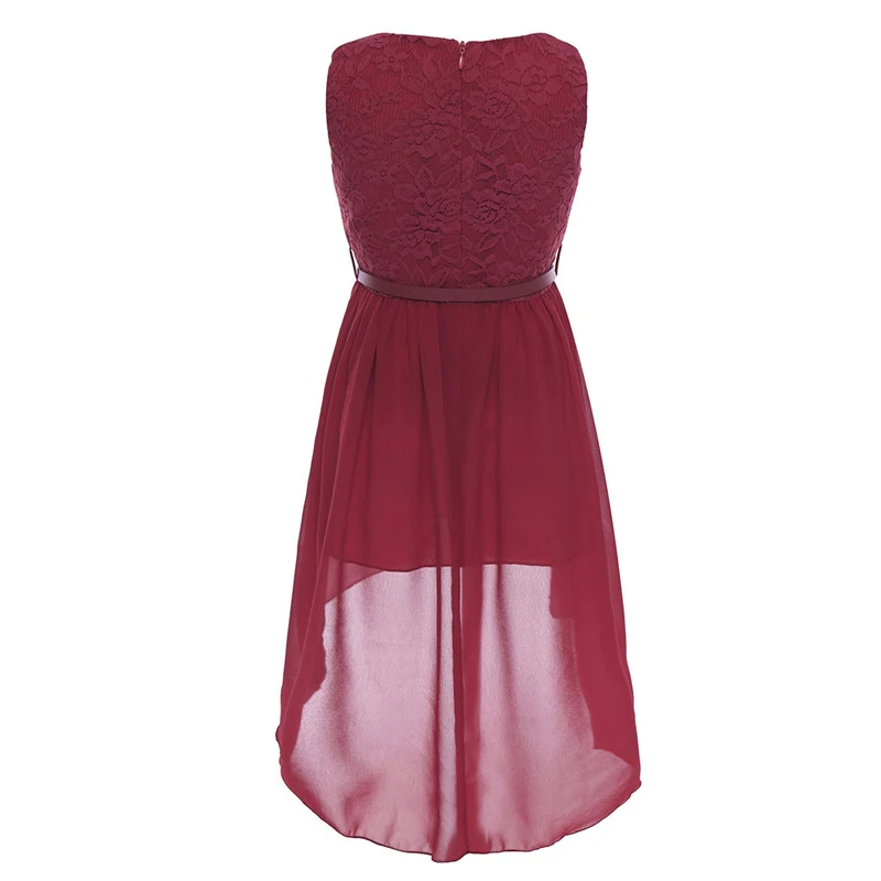 Шифоновое платье для девочек длиной ниже колена дня рождения с цветами принцессы