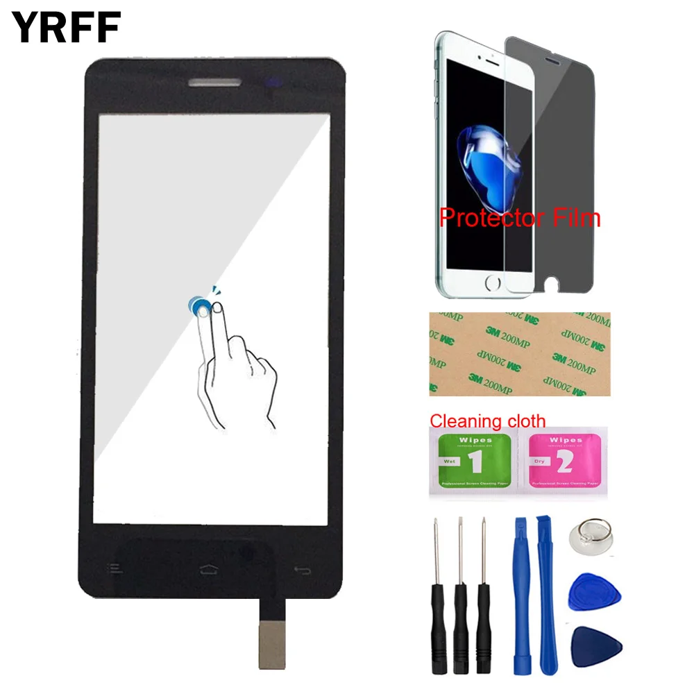 

Сенсорный экран YRFF 4,5 дюйма для мобильного телефона, сенсорный экран, дигитайзер для FLY IQ4403, IQ 4403, сенсорная панель, инструменты, защитная пле...
