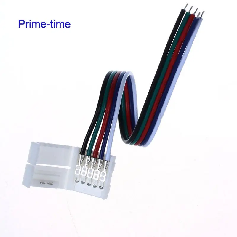 

10pcs 5PIN 12mm Width Solderless Strip to Controller Connector Adapter For 5050 RGBW RGBWW Led strip with 15cm Long Wire