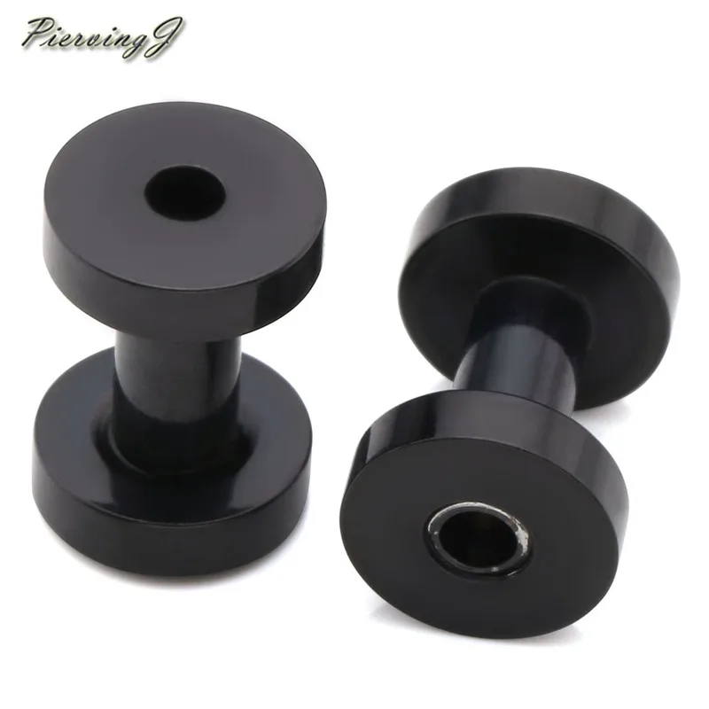 PiercingJ Нержавеющая сталь винт Туннели для ушей носилки Expander Kit 8ga(3 мм), 4ga(5 мм) вид датчики, серебристый/золотистый/черный