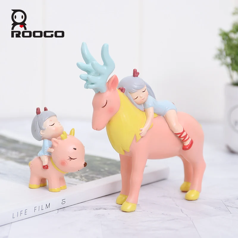 Roogo dream girl миниатюры для мини-садов фигурки из смолы для украшения креативного дома декоративные аксессуары милый декор комнаты