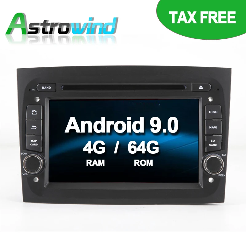 

64G ROM No Tax Android 9.0 Car DVD Player GPS Navigation System Media Radio Stereo For Fiat Doblo 2015 2016 TPMS DVR DAB+ OBD2