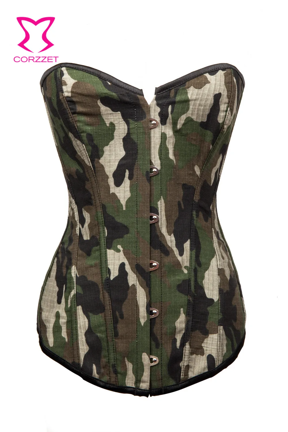 Соблазнительный женский костюм камуфляжный армейский зеленый корсет и юбка