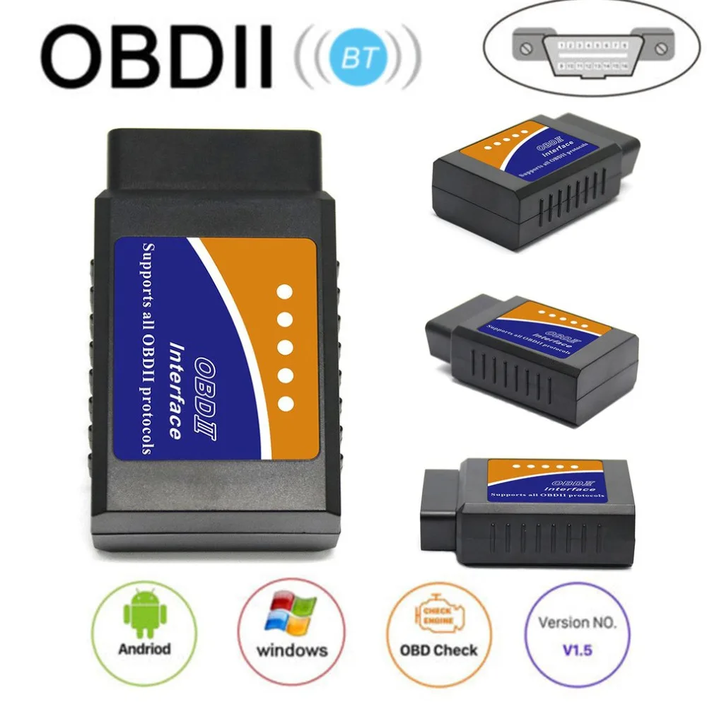 Автомобильный диагностический сканер ошибок OBDII интерфейс Bluetooth улучшенная