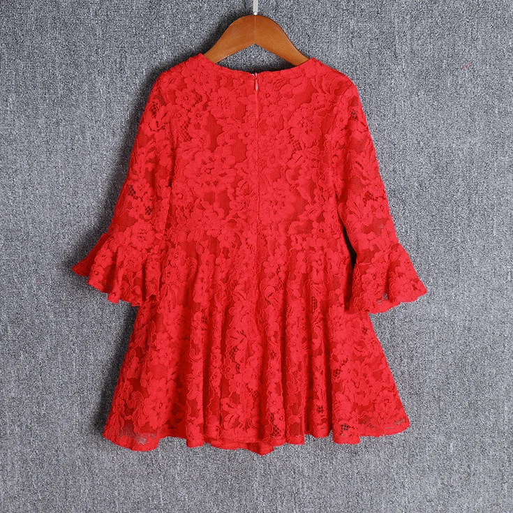 Весенняя детская одежда Красные кружевные повседневные юбки платье для мамы и