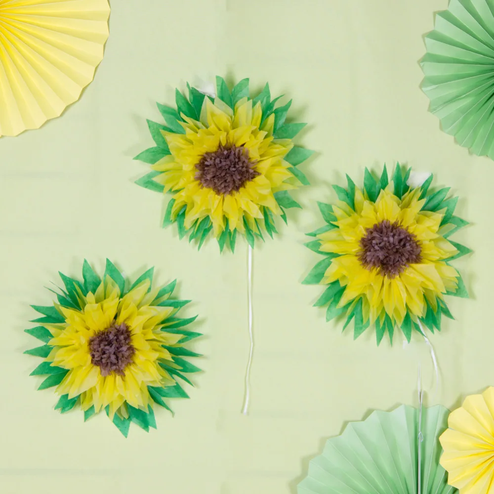 30 см набор из 3 тканевых бумажных подсолнухов Декор Gerbera Daises для мороженого свадебный душ Свадебная вечеринка Детский душ день рождения