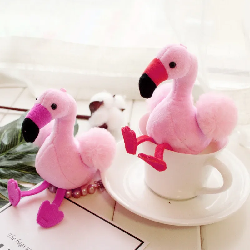 

Pink flamingo Plush Keychain toy Cute Fluffy flamingo Children's Toy Key Ring Pendant Toys For Children Christmas Birthday Gift