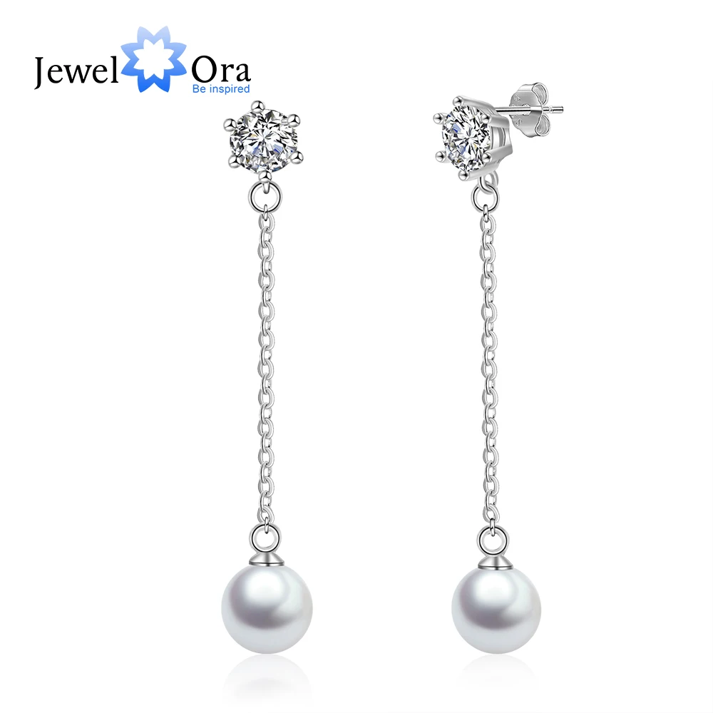 Женские серьги подвески из серебра 925 пробы с жемчугом|Серьги-подвески| |