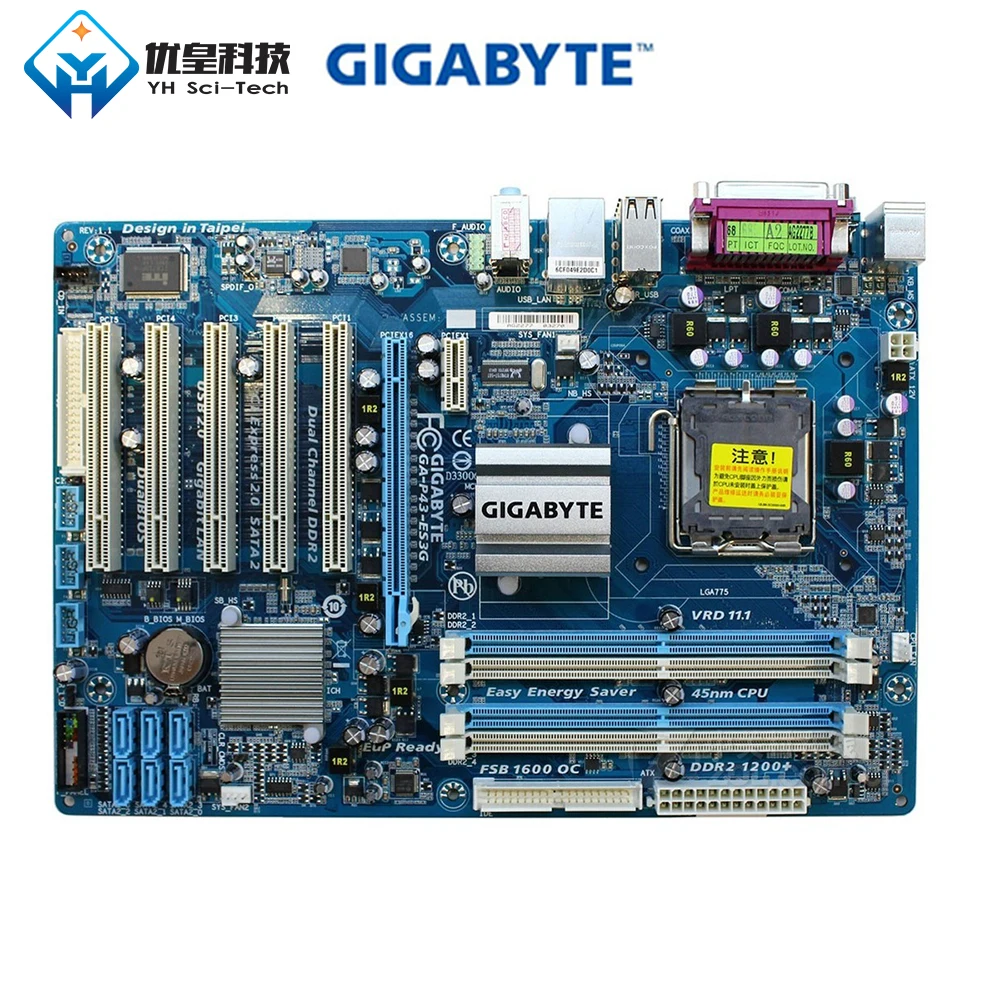 Оригинальная Материнская плата Gigabyte для настольных ПК с процессором Intel P43 LGA 775 Core