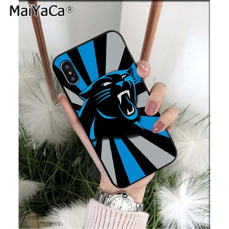 A3 MaiYaCa Carolina Panthers TPU Soft Silicone Phone Case for iPhone X XS MAX 6 6S 7 7plus 8 8Plus 5 5S XR - Цвет: A3