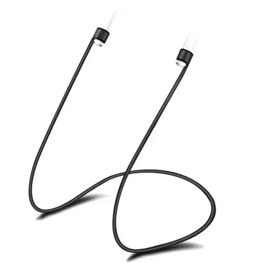 Черный Наушники ремешок для Apple Airpods анти-потеря ремень не Магнитная Петля струна веревка для Air Pods силиконовый шнур-кабель Чехол - Цвет: Черный