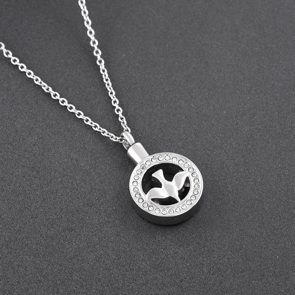 

IJD9832 Flying Bird Pendant Stainless Steel Cremation Keepsake for Ashes Urn Souvenir Necklace Jewelry