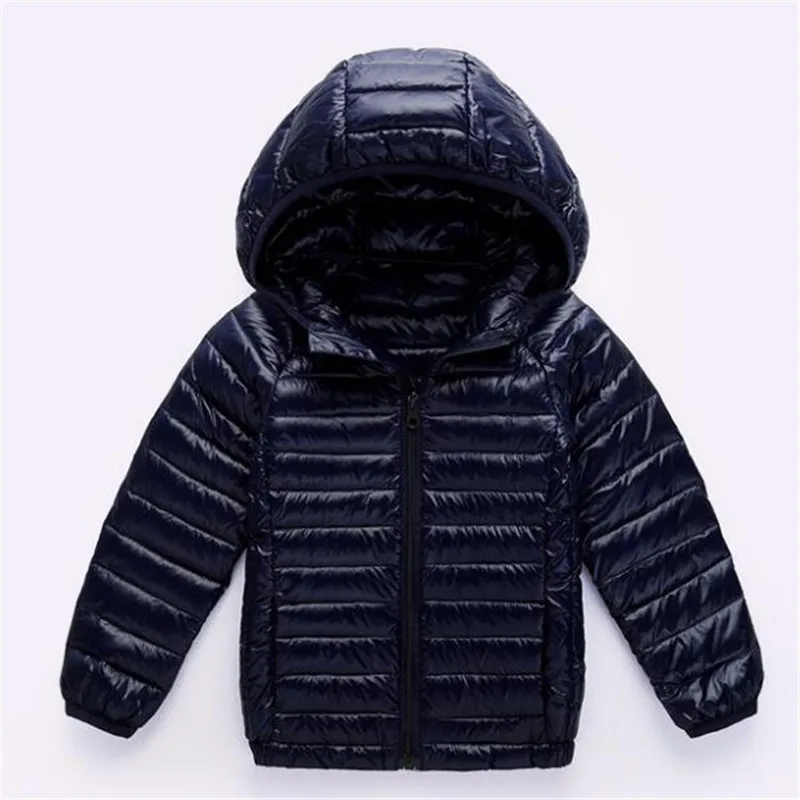 2018 детские яркие цвета теплые белые куртки на утином пуху Одежда для мальчиков и