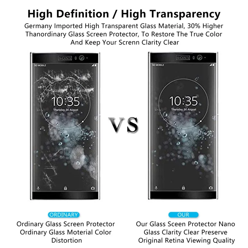 Полное покрытие, закаленное стекло для sony Xperia XA2 Plus, Защита экрана для sony Xperia XA2 Plus 6,0, гальваническая защитная пленка
