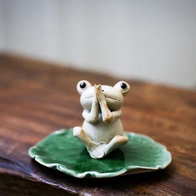 Only Frog WIZAMONY Китайский Фиолетовый Глиняный чайный набор кунг-фу чай ПЭТ лягушка и Лотос Чай Аксессуары для Пуэр Улун чай домашний декор - Цвет: Only Frog