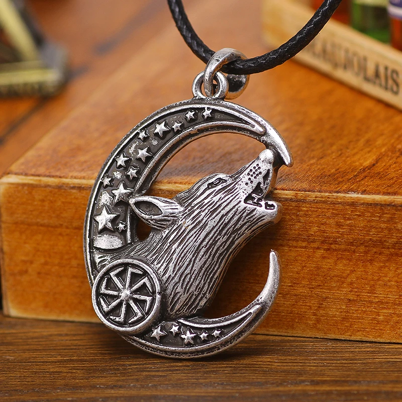 Подвеска воющего волка vnking 10 шт. висячие амулет Коловрат полумесяц подвески с