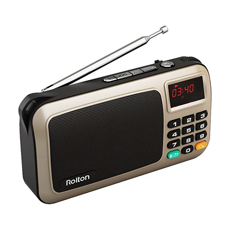 Мини Портативный FM радио Rolton W405 перезаряжаемый Ручной FM MP3 музыкальный плеер динамик USB TF радиоприемник с светодиодный дисплеем