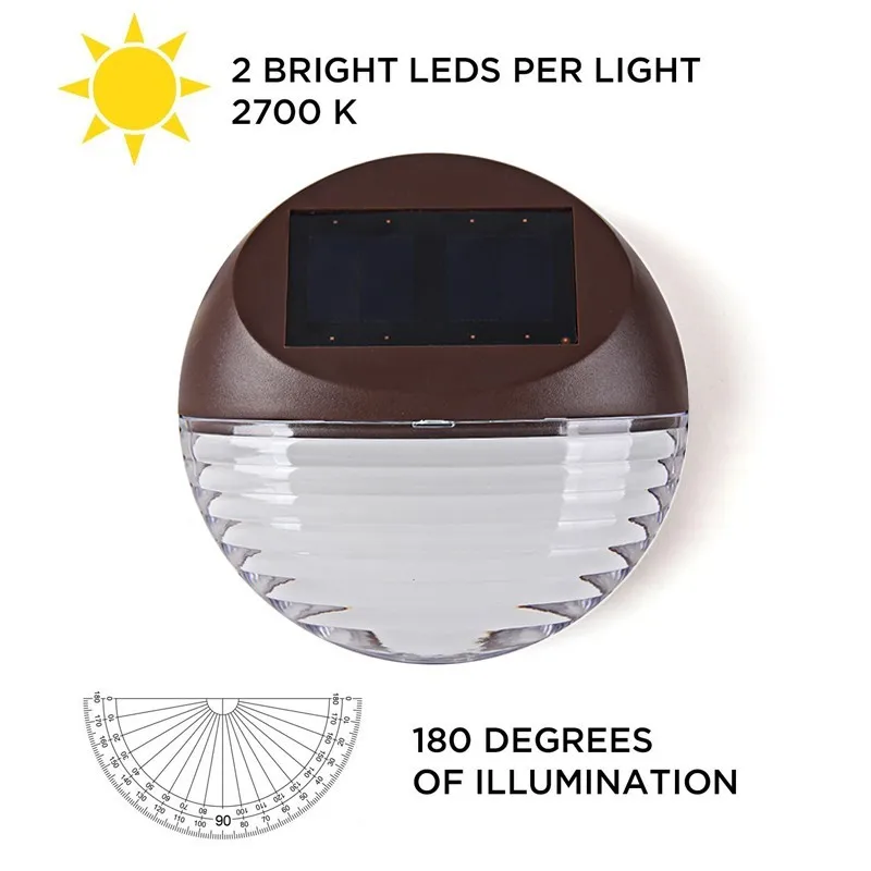 Автоматически светодиодный солнечный свет теплый белый забор настенное