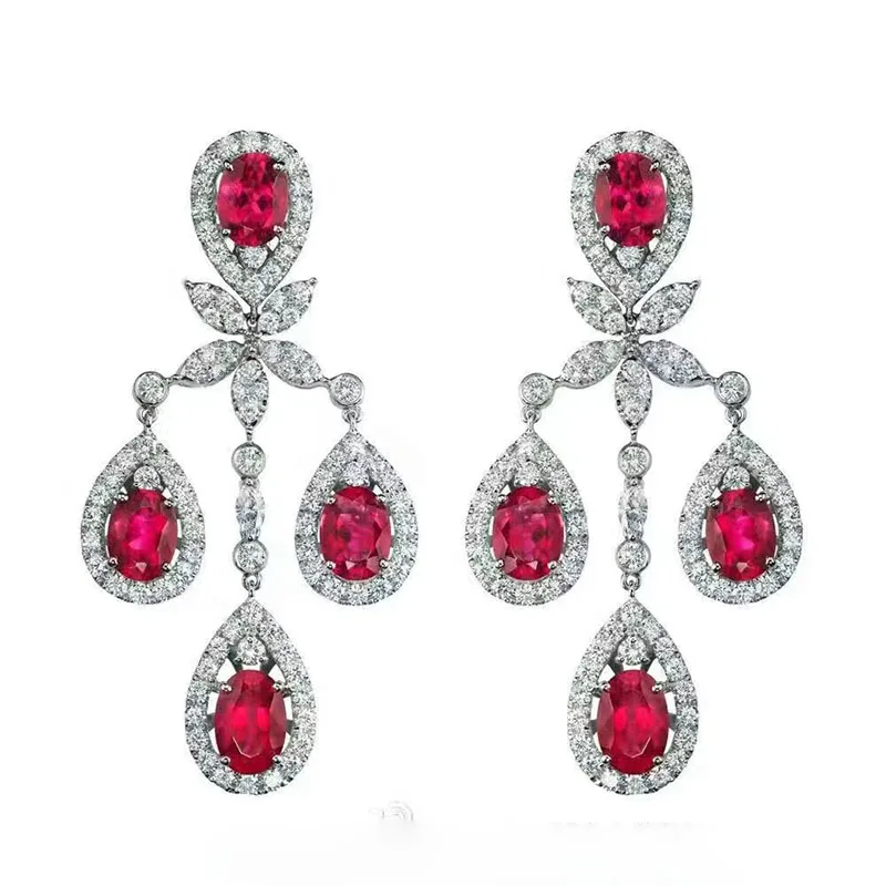 Женские серьги подвески YAN MEI с фианитами класса ААА 3 цвета GLE6489 2017|earring back|earrings